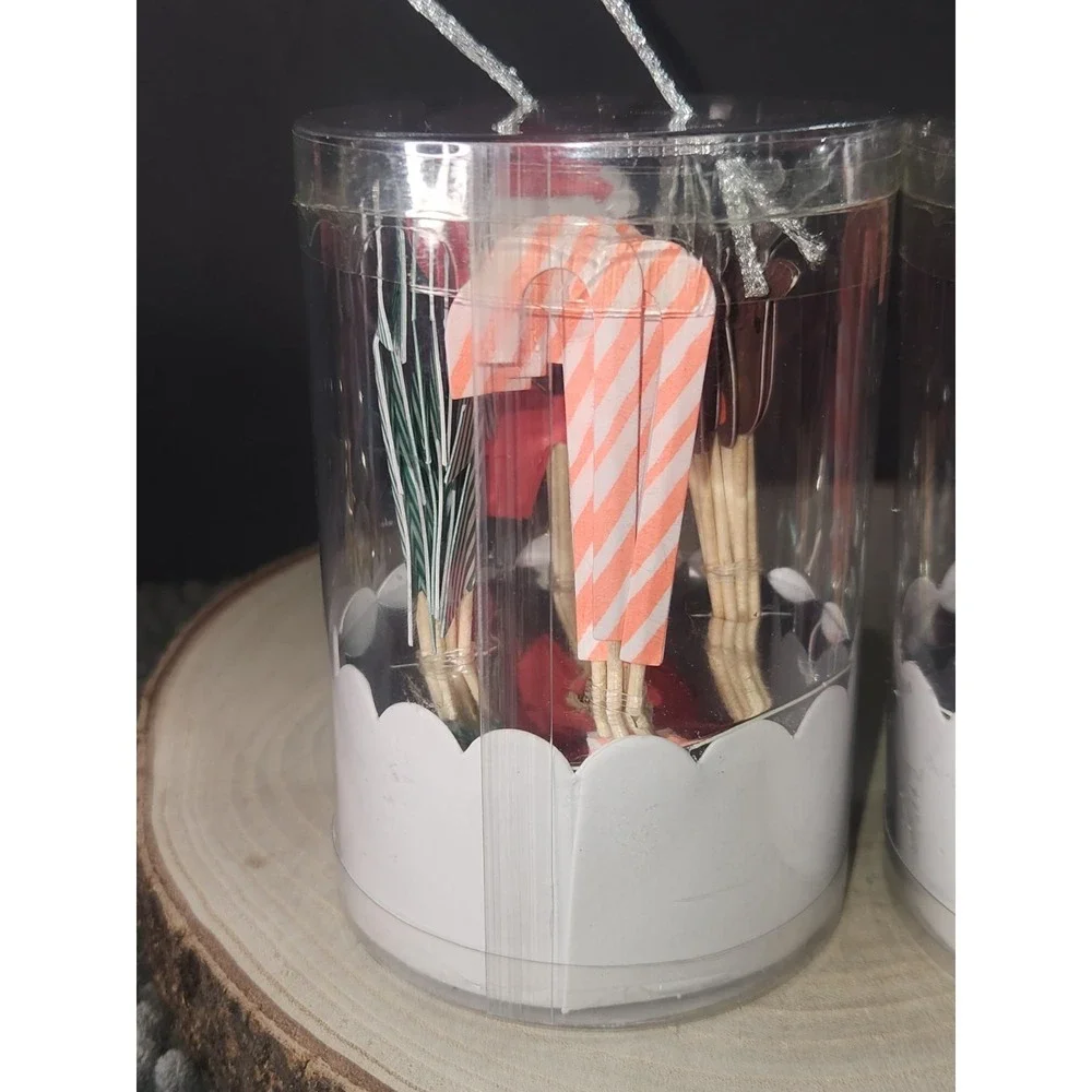 Christmas Cupcake Toppers 24 Ea Holiday Party Picks Santa Reindeer Tree~Lot Of 2